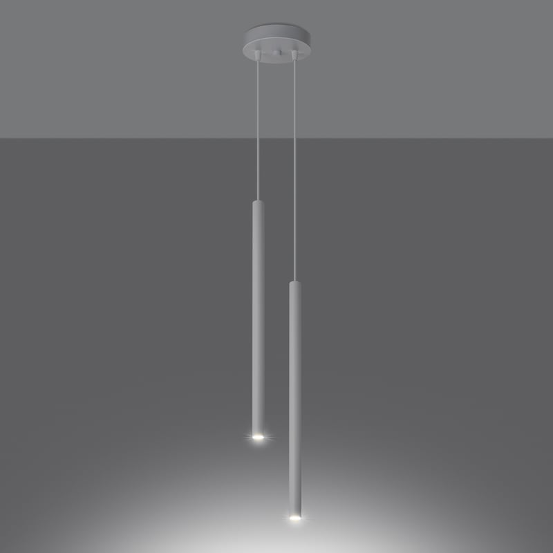 Lampa wisząca BRILL 2 biała LED 3000K - 15x15x118cm Sollux