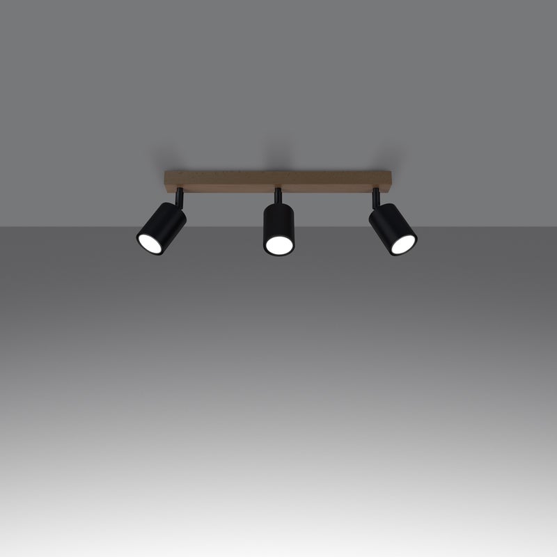 Plafon FLARE 3L czarny LED 3000K - 61x45x17.5cm Sollux
