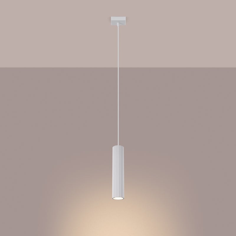 Lampa wisząca GLOOW 1 biały LED 3000K - 8x8x118cm Sollux
