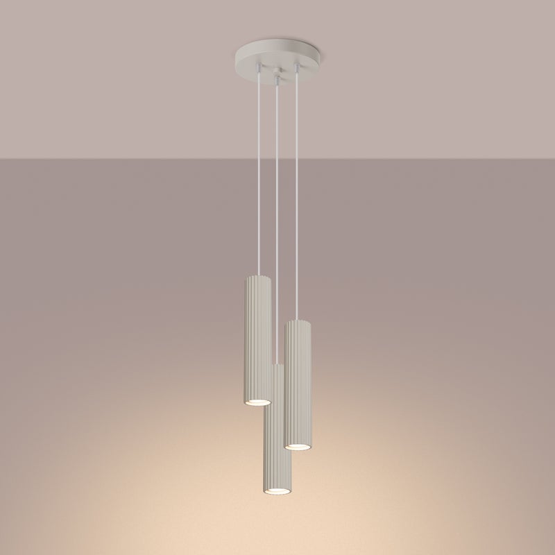 Lampa wisząca GLOOW 3P beżowy LED 3000K - 19.5x19.5x108cm Sollux