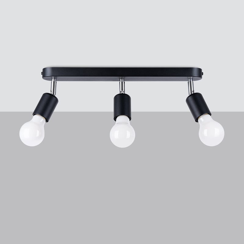 Plafon SYNFEX 3 czarny LED 4000K - 40x6x13.5cm Sollux