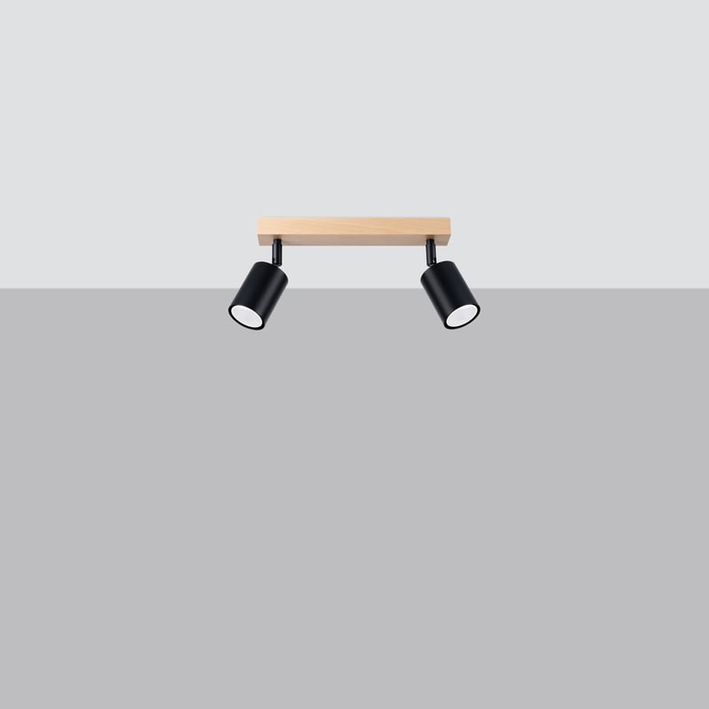 Plafon FLARE 2 czarny LED 4000K - 46x30x17.5cm Sollux