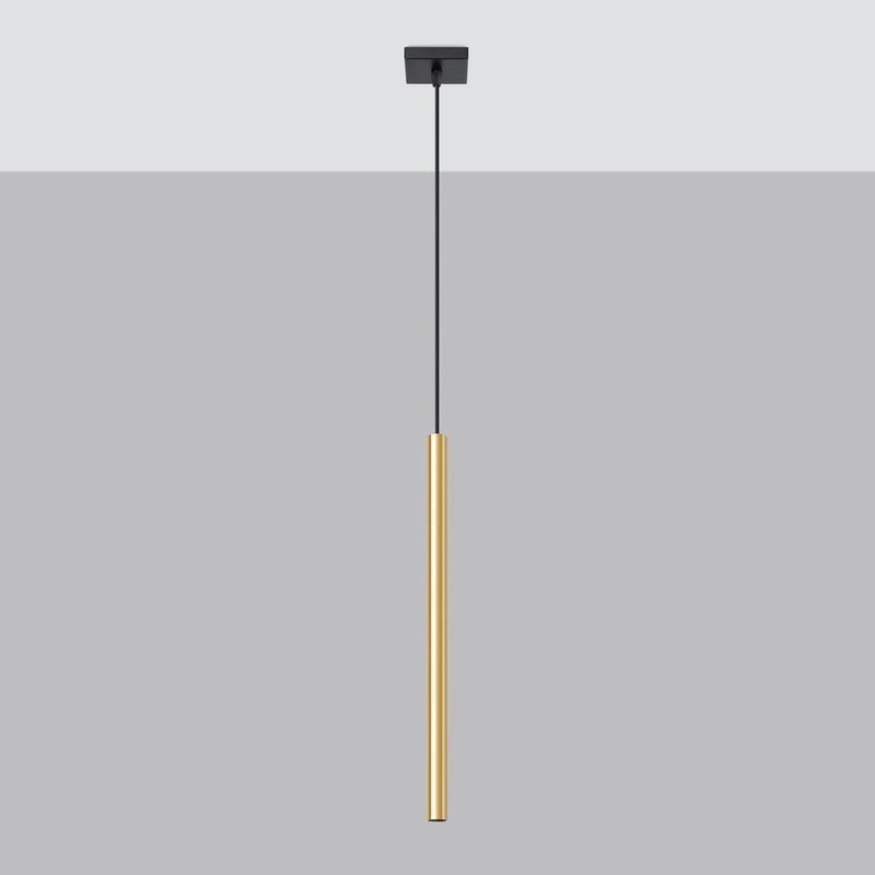 Lampa Wisząca BRILL 1 złoty połysk LED 4000K - 8x8x100cm Sollux