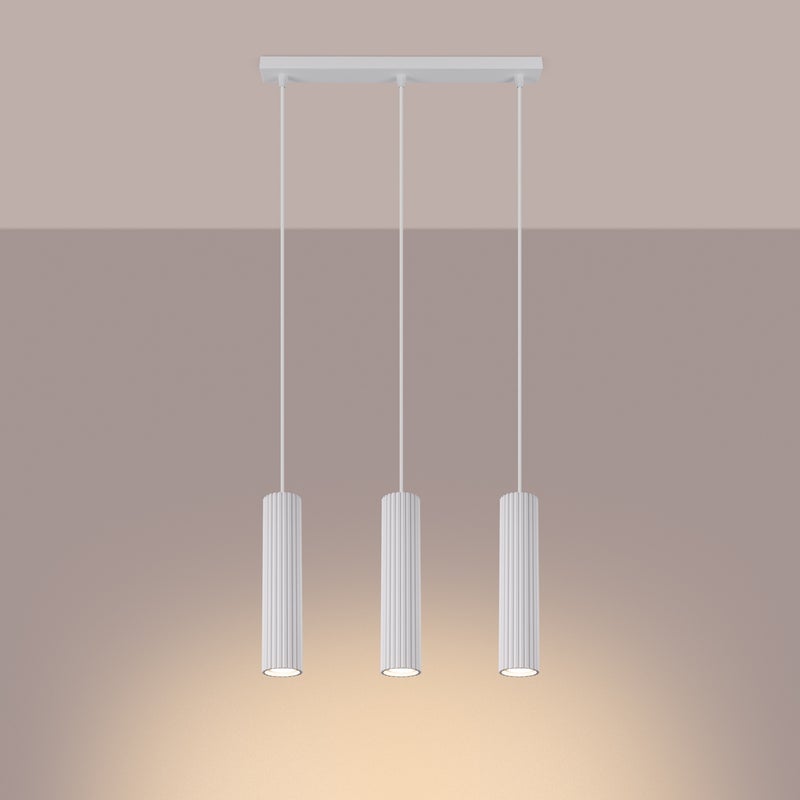 Lampa wisząca GLOOW 3L biały LED 3000K - 45x6.5x98cm Sollux