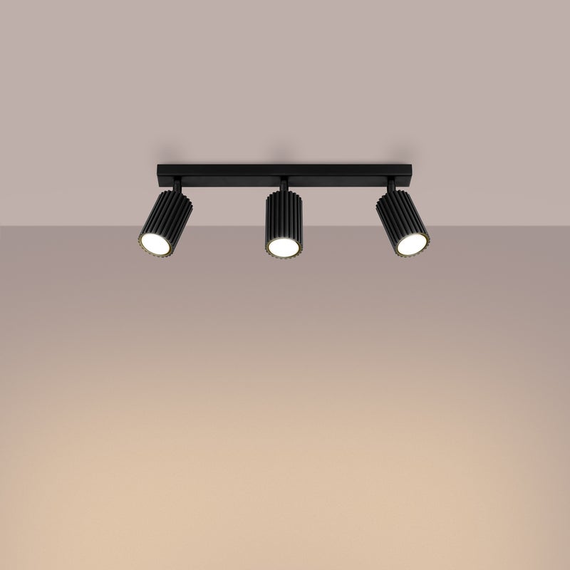 Plafon GLOOW 3L czarny LED 3000K - 45x6.5x16.5cm Sollux