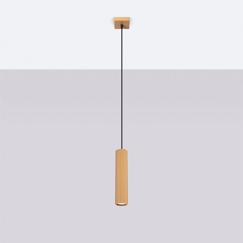 Lampa wisząca GLOOW 1 złoty LED 4000K - 8x8x118cm Sollux