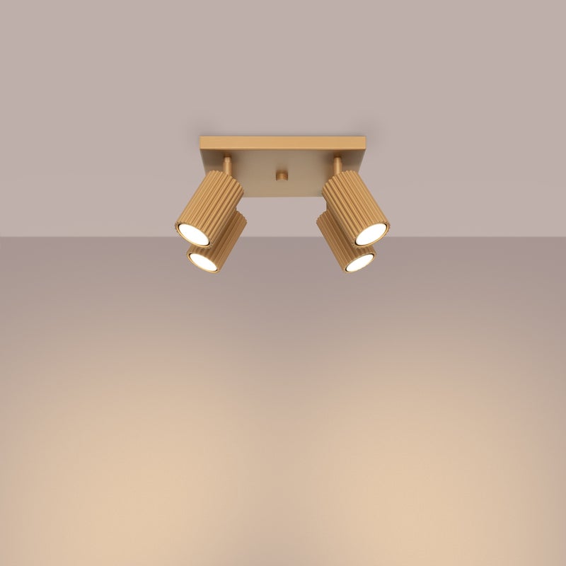 Plafon GLOOW 4 złoty LED 3000K - 25x25x16.5cm Sollux