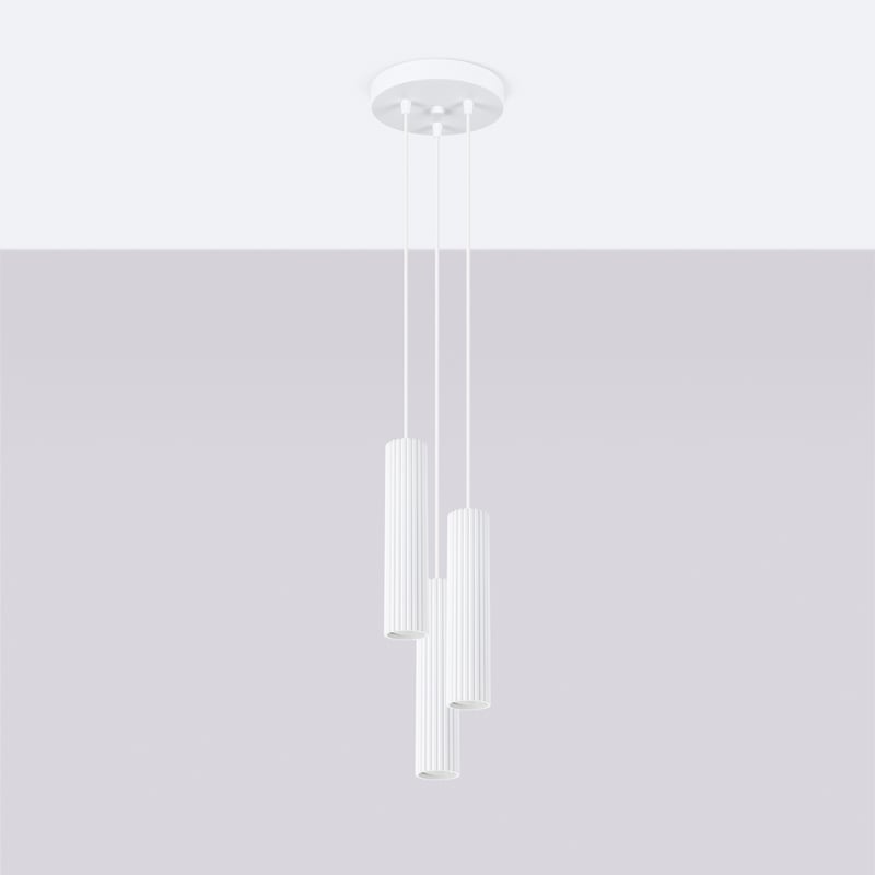 Lampa wisząca GLOOW 3P biały LED 4000K - 19.5x19.5x108cm Sollux