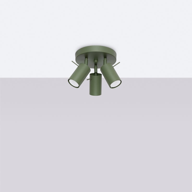 Plafon BRIIX 3P zielony oliwkowy LED 4000K - 19.5x19.5x18.5cm Sollux