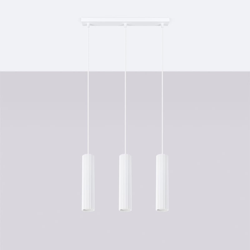 Lampa wisząca GLOOW 3L biały LED 4000K - 45x6.5x98cm Sollux