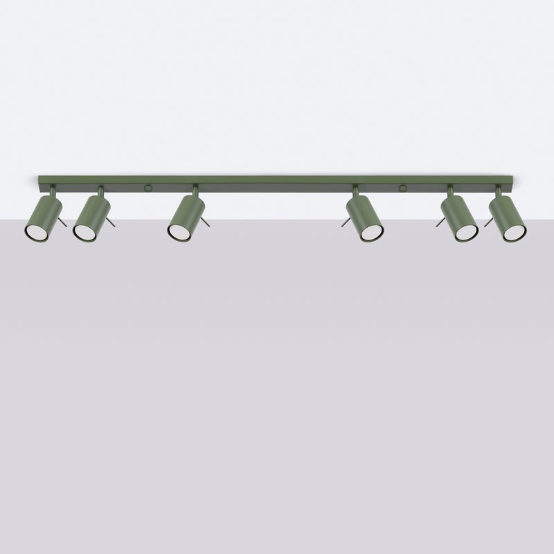 Plafon BRIIX 6L zielony oliwkowy LED 4000K - 117x6x17cm Sollux