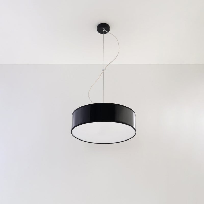 Lampa wisząca CERCLE 35 czarna LED 4000K - 35x35x111cm Sollux