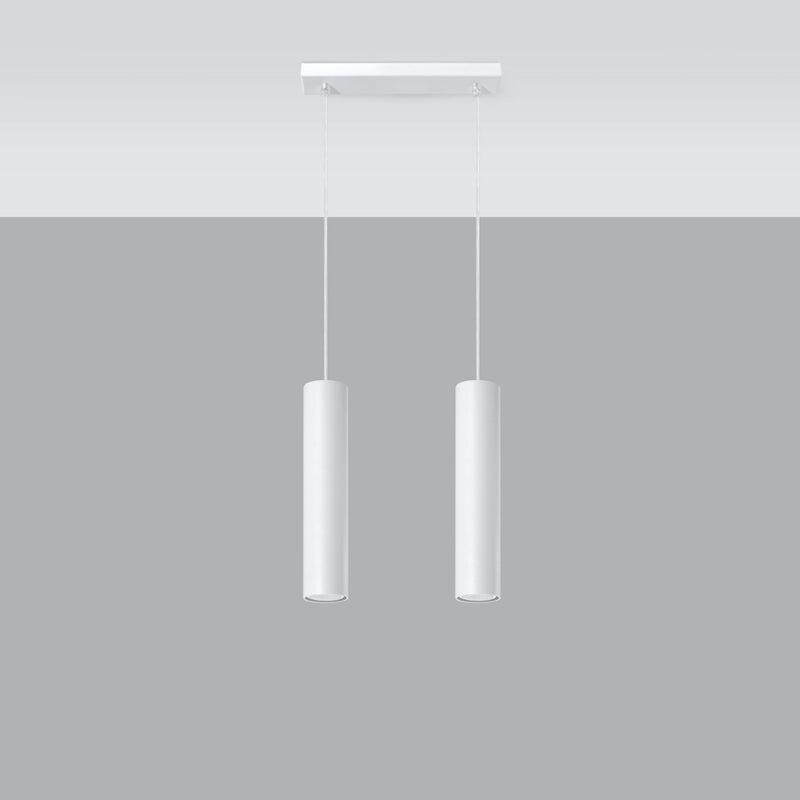 Lampa wisząca TORIS 2 biały LED 3000K - 30x6x90cm Sollux