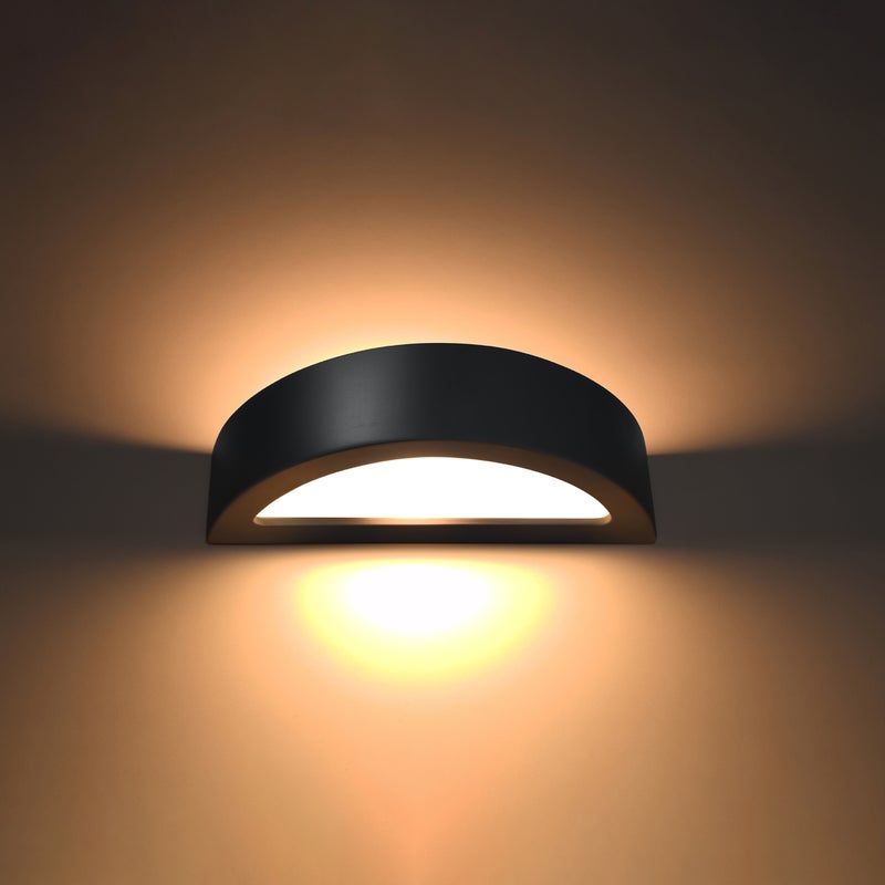 Kinkiet ceramiczny GLOIM czarny LED 3000K - 40.5x14.5x10cm Sollux
