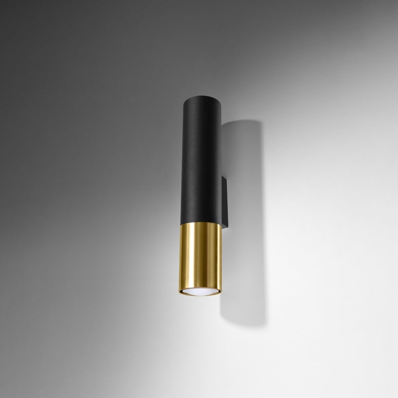 Kinkiet ZARPEX czarny/złoty LED 4000K - 6x8x29cm Sollux