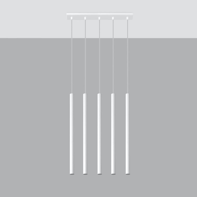 Lampa wisząca BRILL 5 biała LED 4000K - 45x5x90cm Sollux