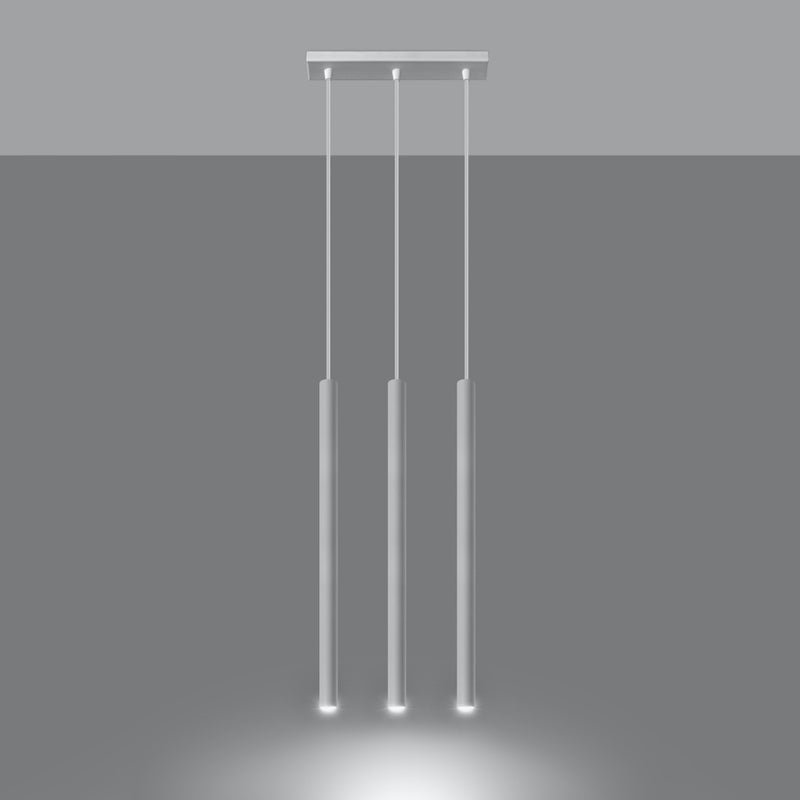 Lampa wisząca BRILL 3 biała LED 3000K - 30x5x90cm Sollux