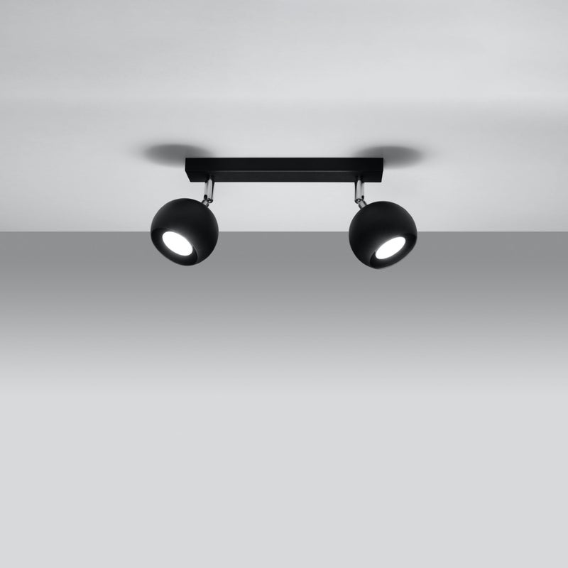 Plafon RAYIS 2 czarny LED 3000K - 30x10x16cm Sollux