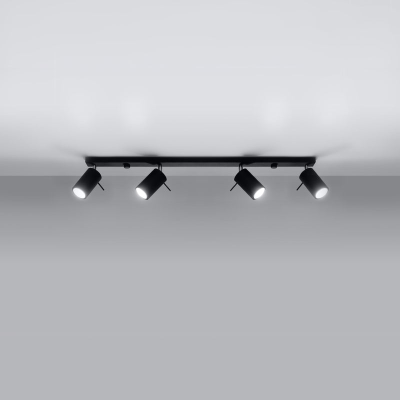 Plafon BRIIX 4L czarny LED 4000K - 80x6x16cm Sollux