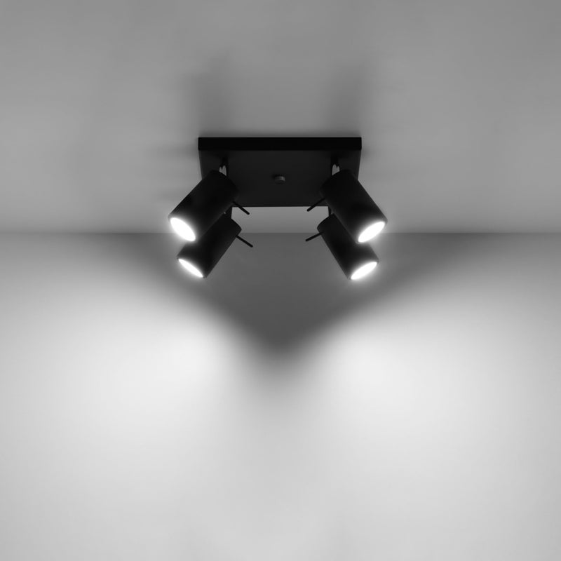 Plafon BRIIX 4 czarny LED 3000K - 25x25x16cm Sollux