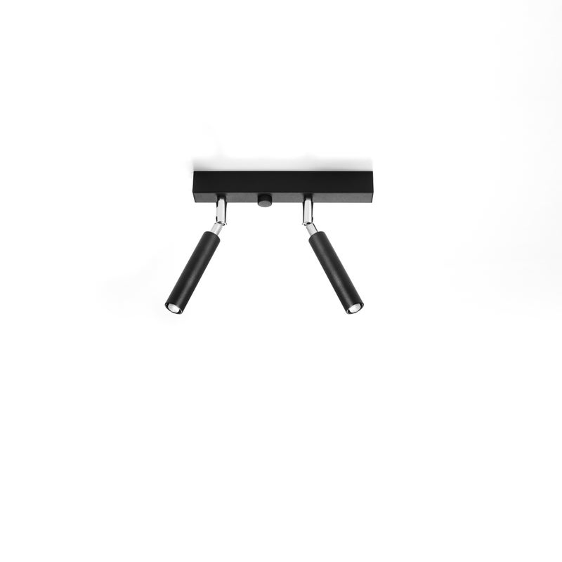 Plafon ASTIX 2 czarny LED 4000K - 25x3x20cm Sollux