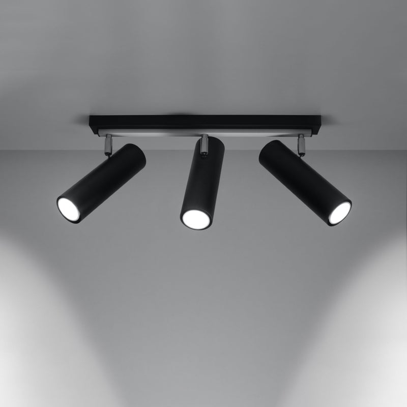 Plafon INVICTA 3 czarny LED 3000K - 45x6x20cm Sollux
