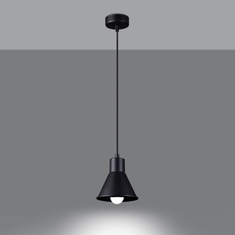 Lampa wisząca FALDURA 1 czarna [E27] LED 3000K - 14x14x120cm Sollux