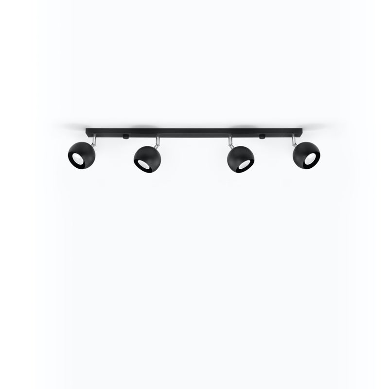 Plafon RAYIS 4L czarny LED 4000K - 80x10x16cm Sollux