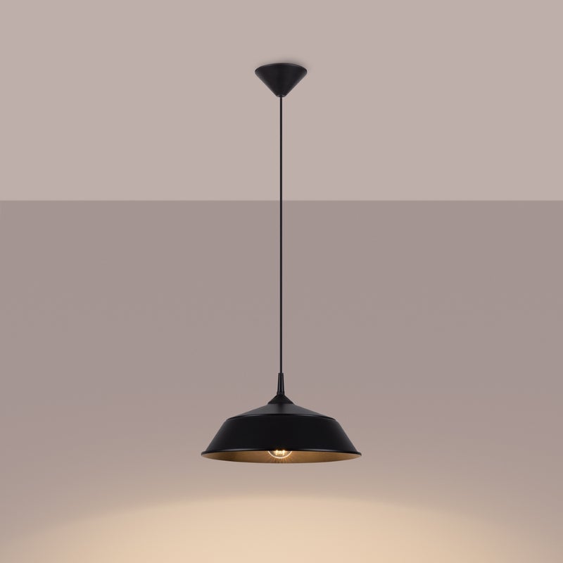 Lampa wisząca QUARIX czarna LED 3000K - 34x34x74cm Sollux