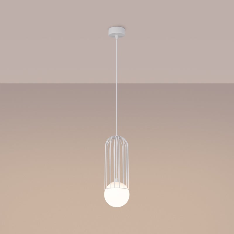 Lampa wisząca ZYNEX 1 biała LED 3000K - 12x12x115cm Sollux