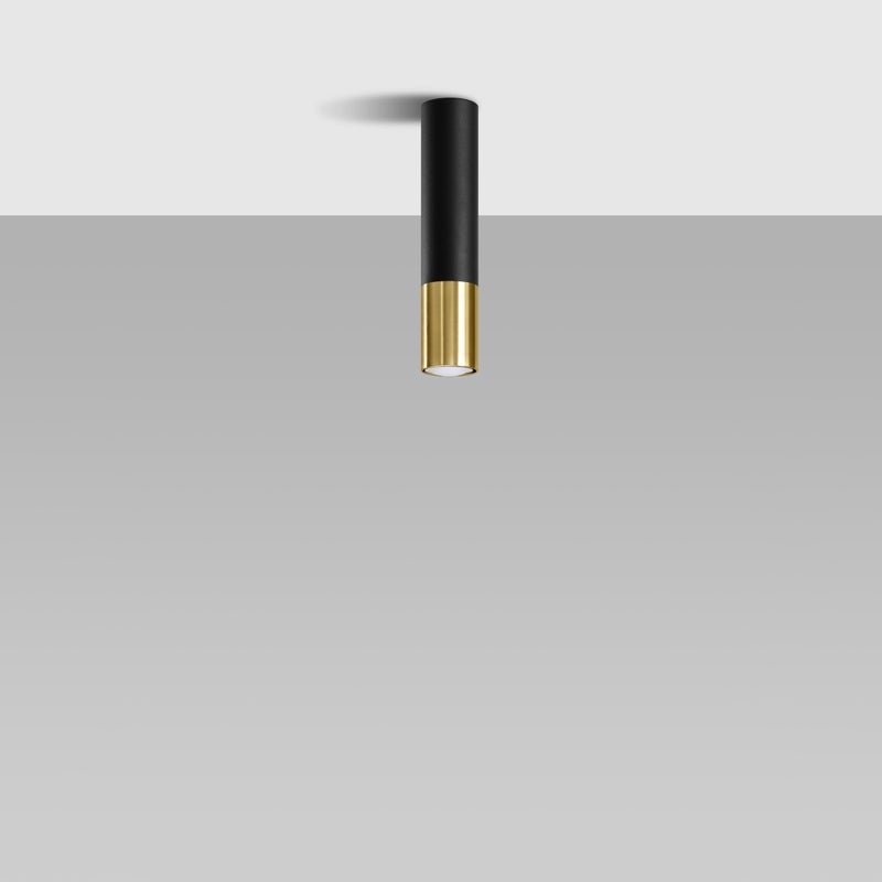 Plafon ZARPEX czarny/złoty LED 4000K - 6x6x29cm Sollux