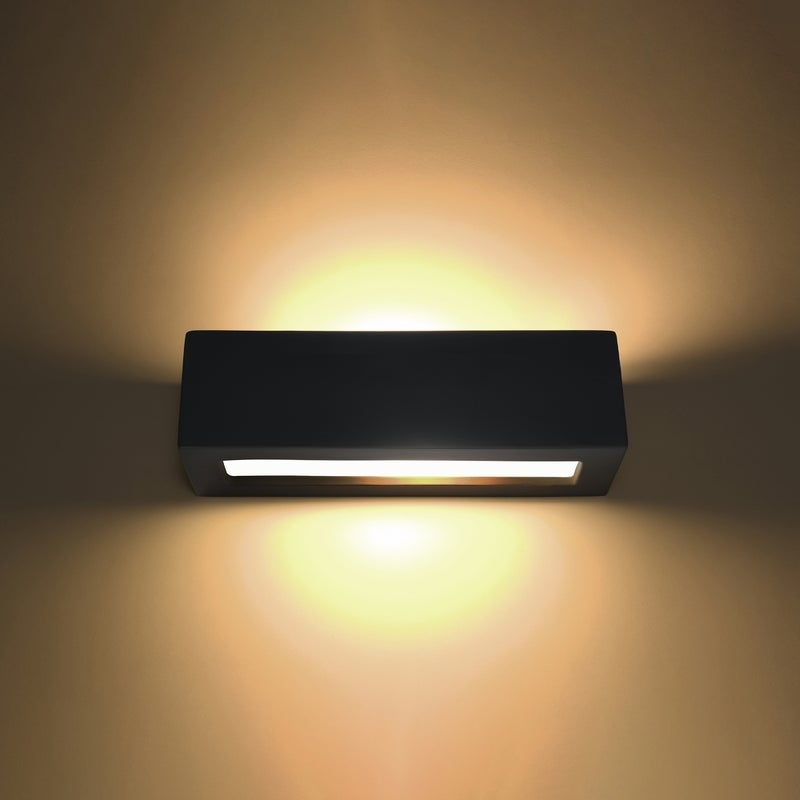Kinkiet ceramiczny SOLARA czarny LED 3000K - 32.5x9.5x9.5cm Sollux