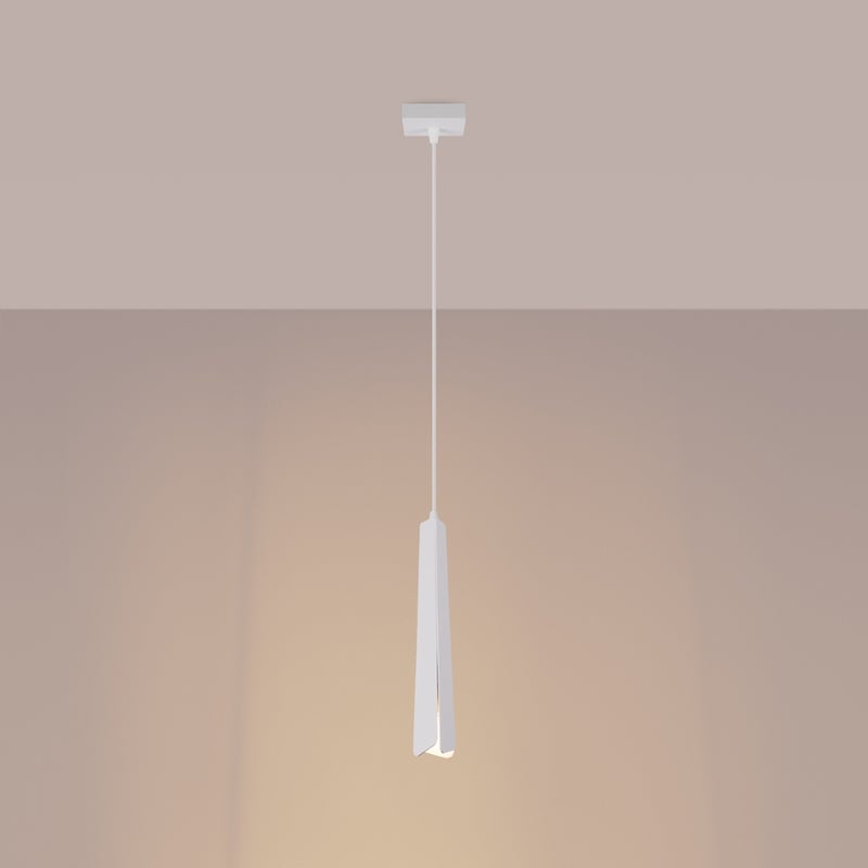 Lampa wisząca ASTEL 1 biała LED 3000K - 8x8x120cm Sollux