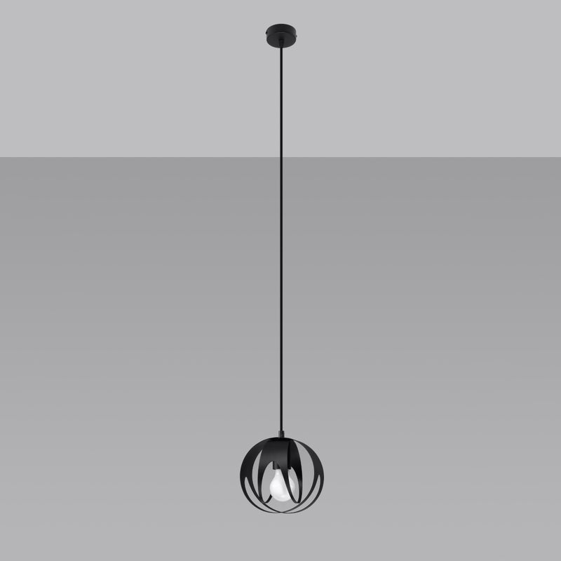 Lampa wisząca BRIVE 1 czarna LED 4000K - 16x16x125cm Sollux