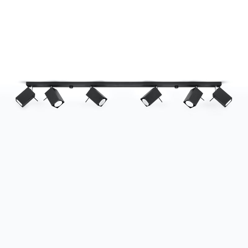 Plafon BRIOW 6L czarny LED 4000K - 118x6x16cm Sollux