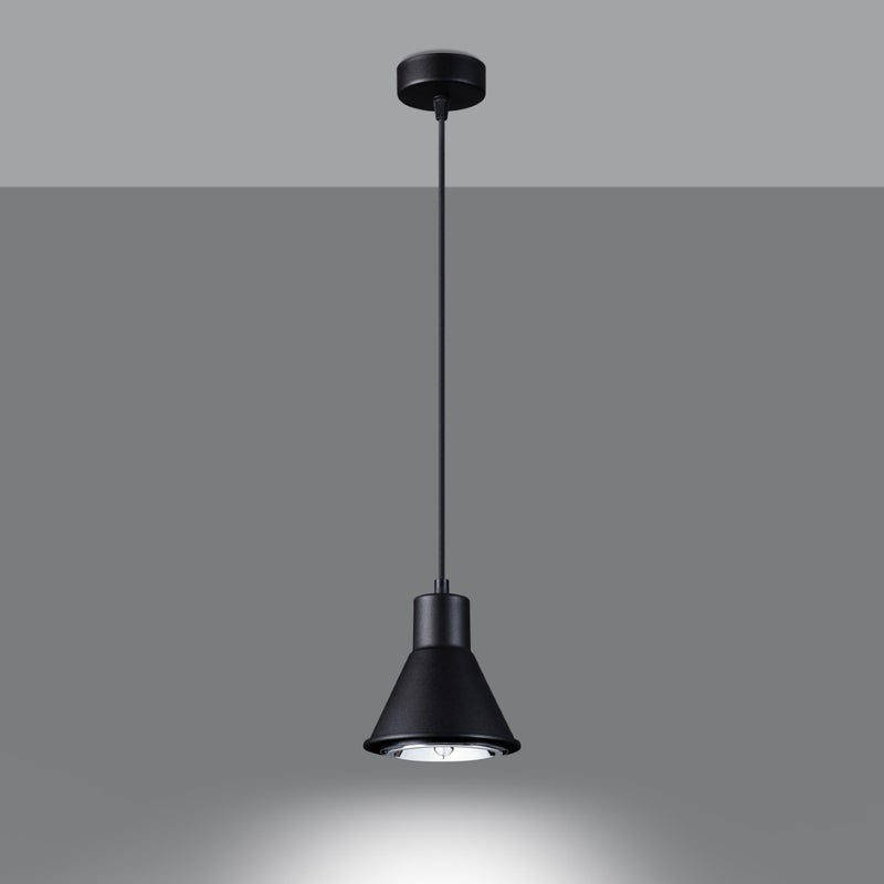 Lampa wisząca ZYLATA 1 czarna [ES111] LED 3000K - 14x14x120cm Sollux