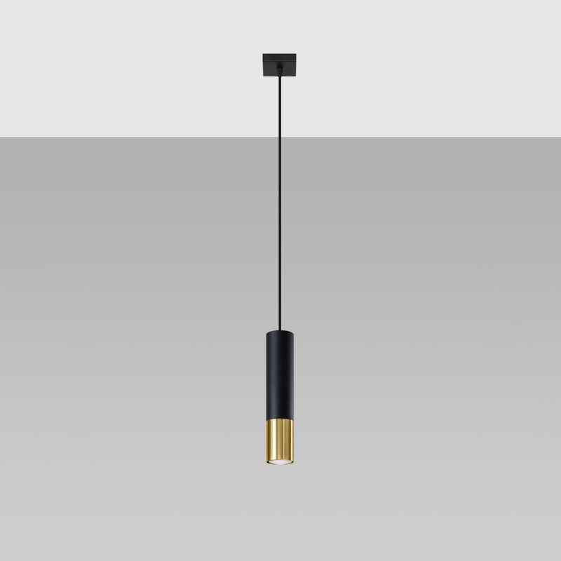 Lampa wisząca ZARPEX 1 czarny/złoty LED 4000K - 8x8x100cm Sollux