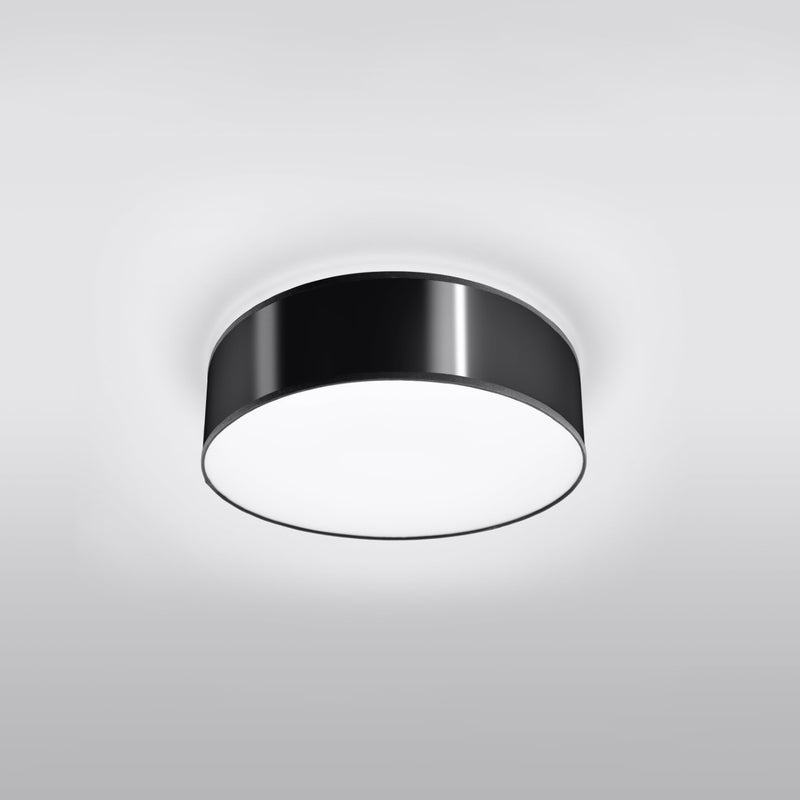 Plafon CERCLE 35 czarna LED 4000K - 35x35x11cm Sollux