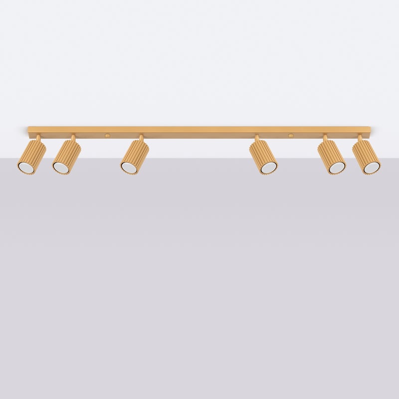 Plafon GLOOW 6L złoty LED 4000K - 117x6.5x16.5cm Sollux