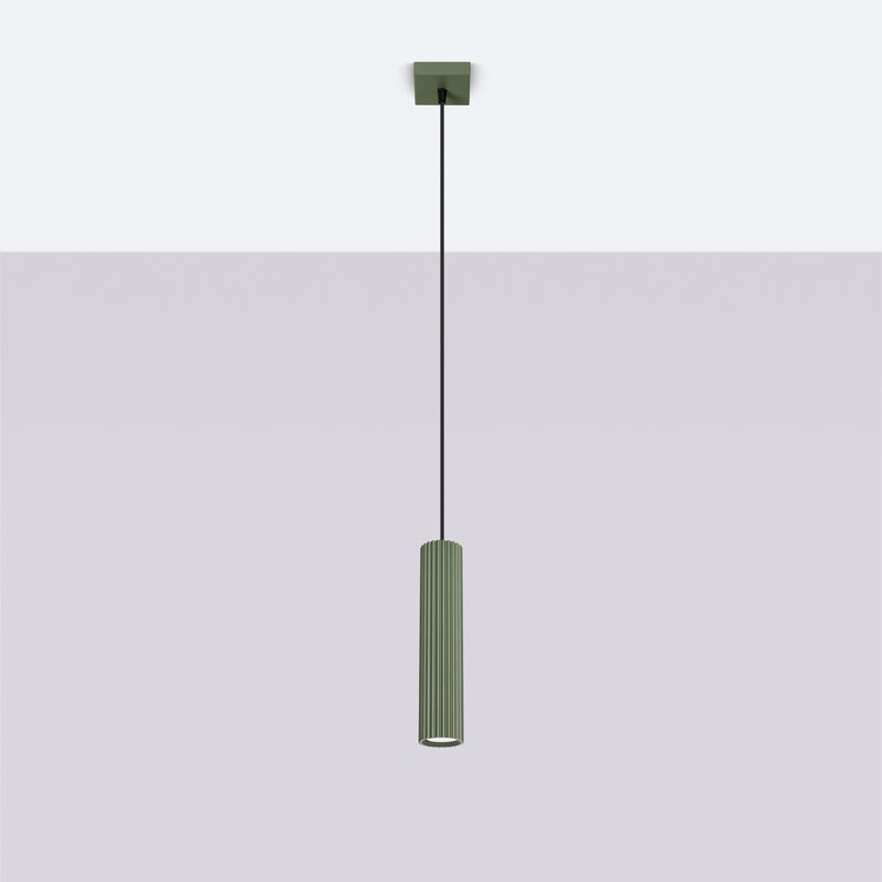 Lampa wisząca GLOOW 1 zielony oliwkowy LED 4000K - 8x8x118cm Sollux