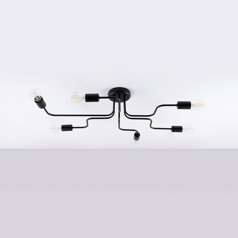 Żyrandol INFINIX 6 czarny LED 4000K - 80x64x15.5cm Sollux