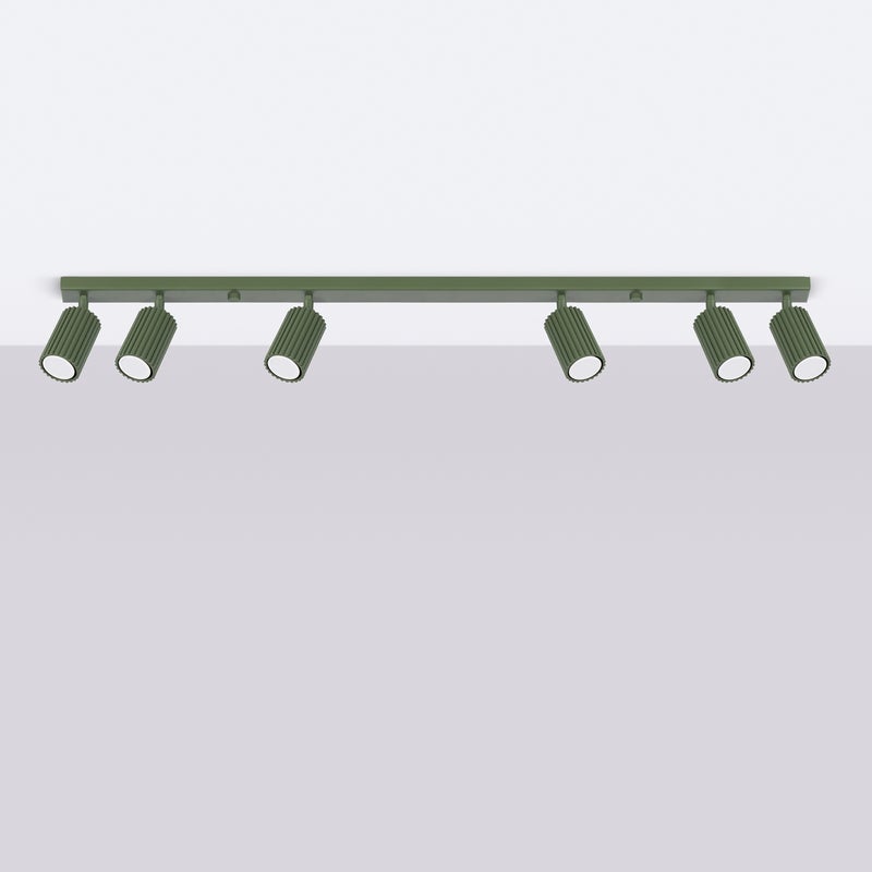 Plafon GLOOW 6L zielony oliwkowy LED 4000K - 117x6.5x16.5cm Sollux