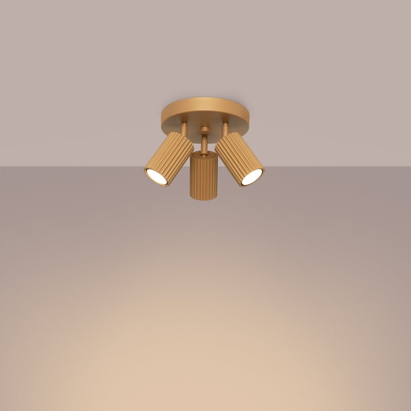 Plafon GLOOW 3P złoty LED 3000K - 19.5x19.5x18cm Sollux