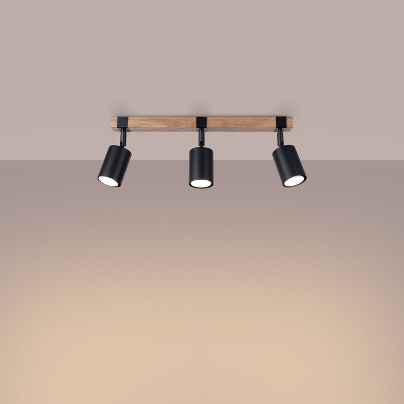 Plafon ZYNELIX 3 czarny LED 3000K - 54x6x17.2cm Sollux