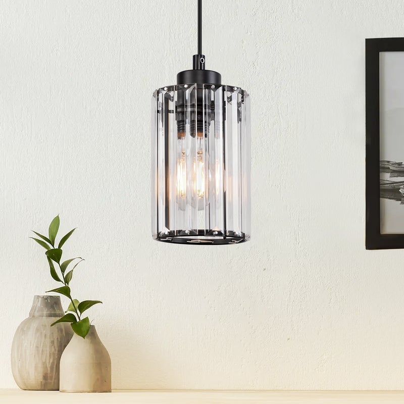 ZMH Wisząca lampa żyrandol jadalnia 1 płomień czarny nowoczesna lampa wisząca salon korytarz