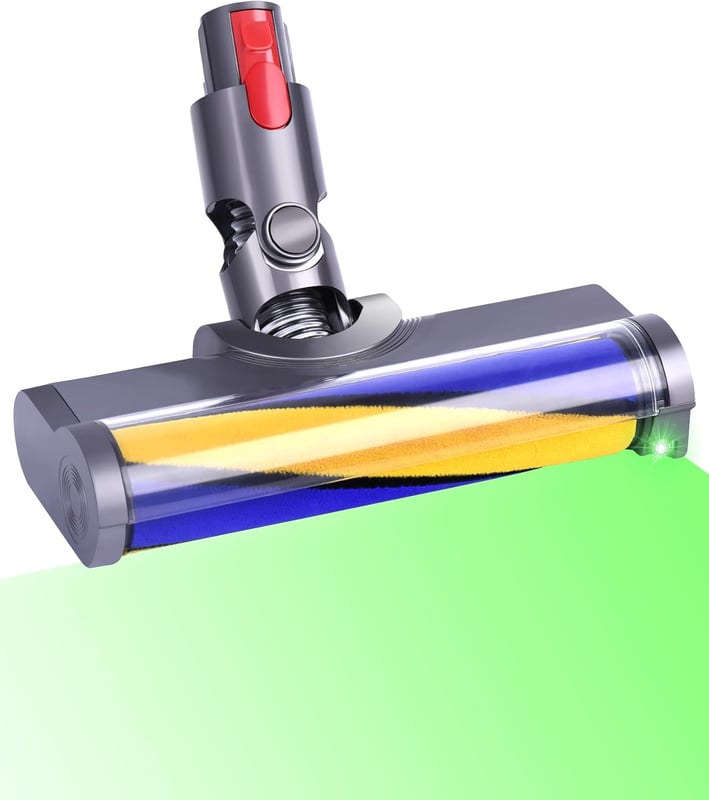 Głowica szczotkowa z zielonym światłem laserowym do odkurzaczy Dyson V15, V11, V10, V8, V7 – miękka rolka do podłóg twardych i parkietów