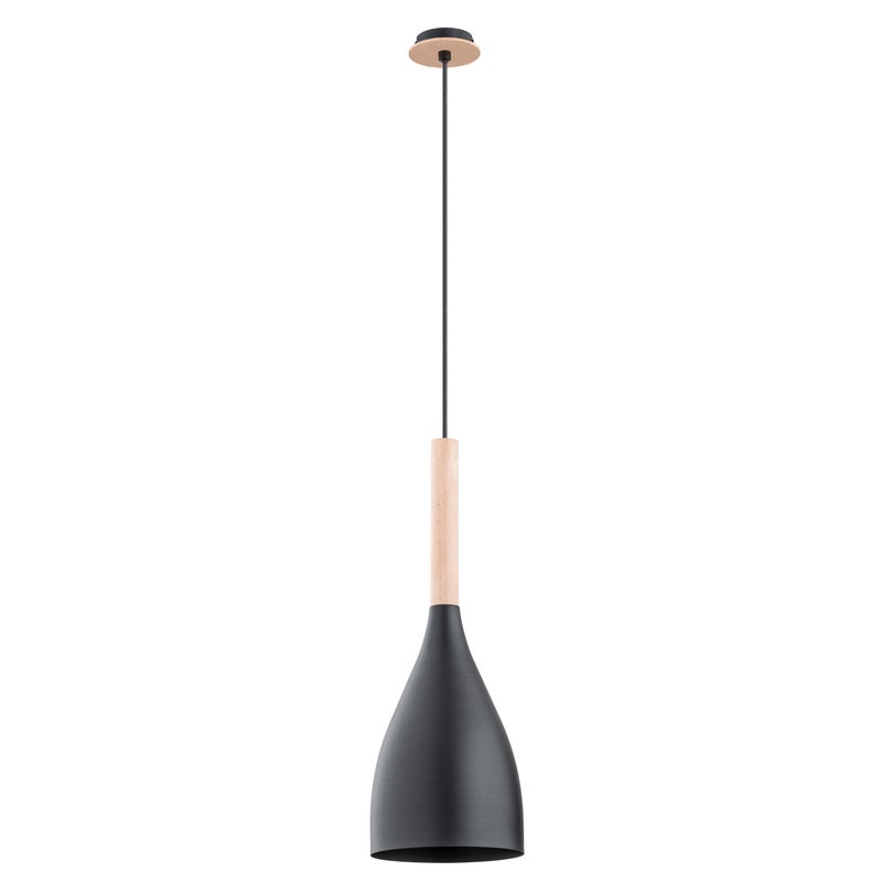Lampa wisząca Juice czarna-jasne drewno 1xE27x15W nad stół wym: 100 x 16 x 16 cm metal Alfa