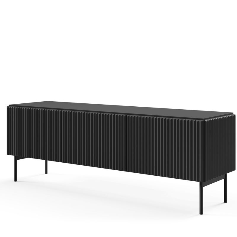 Szafka RTV, czarna, 147 x 51,2 x 39,8 cm