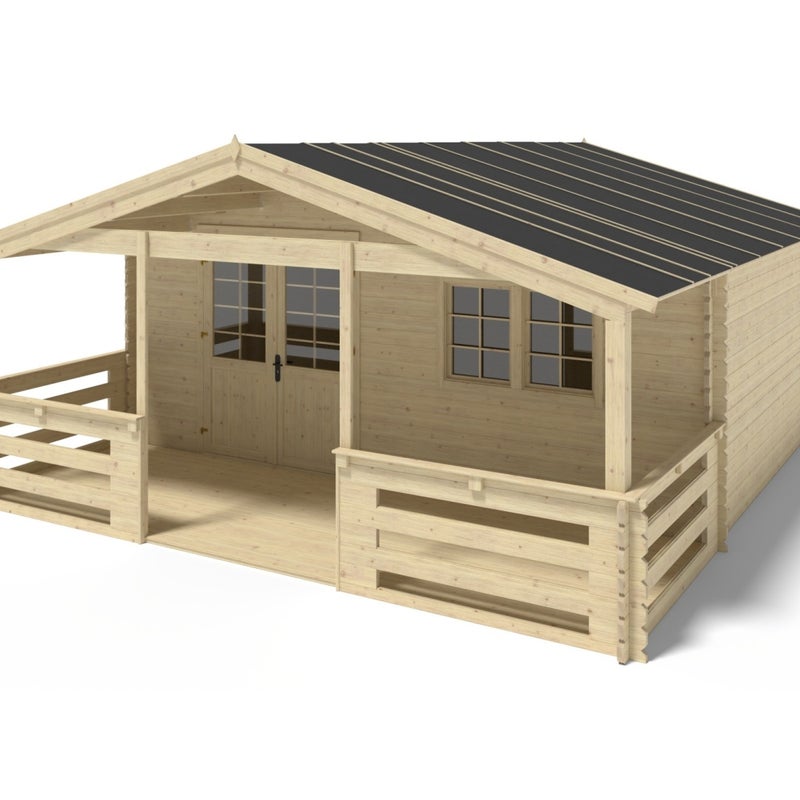 Domek ogrodowy ALTANKA - 6x5 m z tarasem 6x2m - 42 m2, drewniany, 1szt.