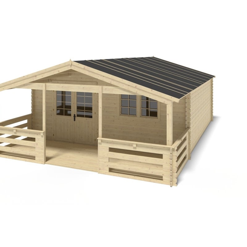 Domek ogrodowy ALTANKA - 6x6 m z tarasem 6x2m - 48 m2, drewniany, 1szt.